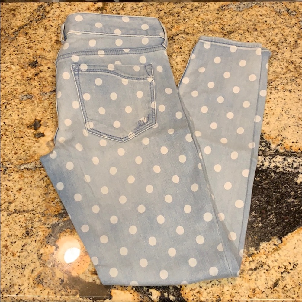 Polkadot denim leggings